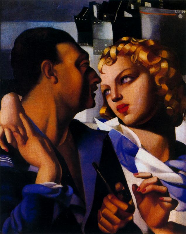 Idylle painting - Tamara de Lempicka Idylle art painting